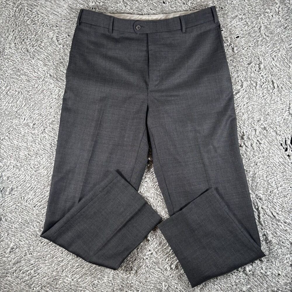 Zanella Todd Dress Pants Mens 38 Gray Designer Preppy Formal Wool Business Italy